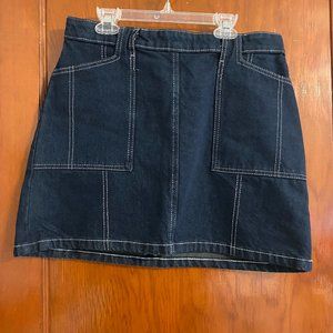 Dark denim stitched skirt